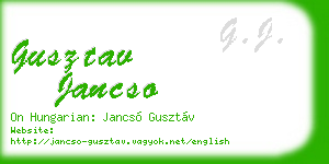 gusztav jancso business card