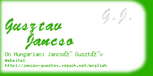 gusztav jancso business card